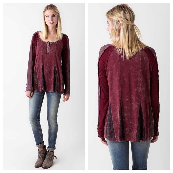 Buckle Tops - GIMMICKS💋 by BKE Red Longsleeve Top NWT